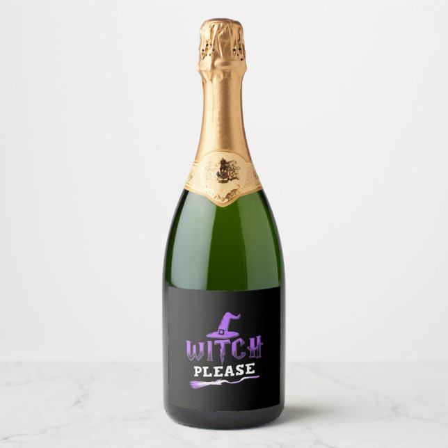 Étiquettes Pour Bouteilles De Vin Mousseux Halloween (Devant)
