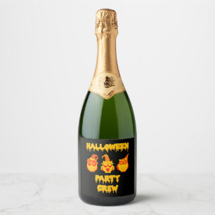 Étiquettes Pour Bouteilles De Vin Mousseux Halloween chouettes silhouette halloween