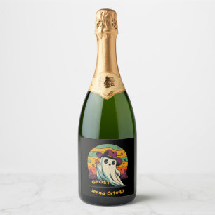 Étiquettes Pour Bouteilles De Vin Mousseux Halloween fantôme - Éffrayante surprise