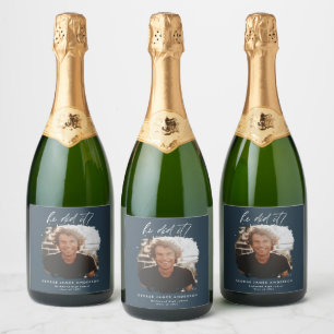 Étiquettes Pour Bouteilles De Vin Mousseux Il l'a fait script photo fête de graduation marine