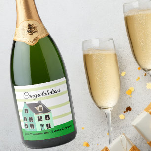 Étiquettes Pour Bouteilles De Vin Mousseux Immobilier Société Nouveau Domicile Ménage