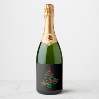 Étiquettes Pour Bouteilles De Vin Mousseux infirmière praticienne de Noël, une joyeuse
