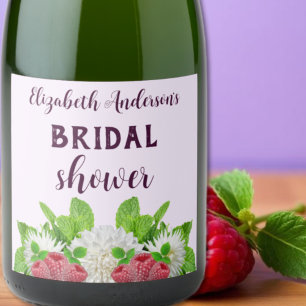 Étiquettes Pour Bouteilles De Vin Mousseux Jardin Dahlia Baby Shower Mariage