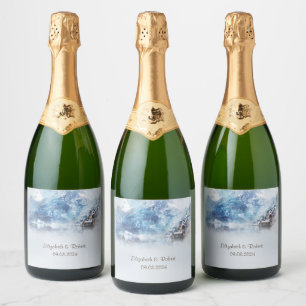 Étiquettes Pour Bouteilles De Vin Mousseux Lac de Winter Mountain