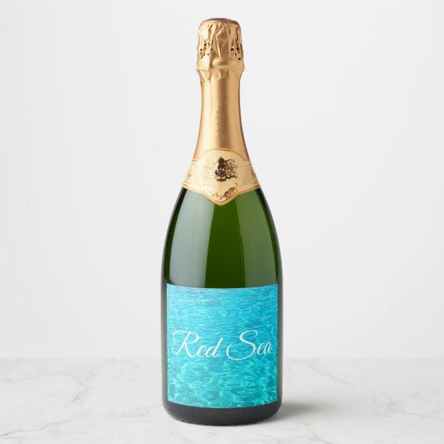 Étiquettes Pour Bouteilles De Vin Mousseux Lagon azur en mer Rouge (Devant)