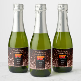 Étiquettes Pour Bouteilles De Vin Mousseux Lancement de livre personnalisé Rose Gold Mini
