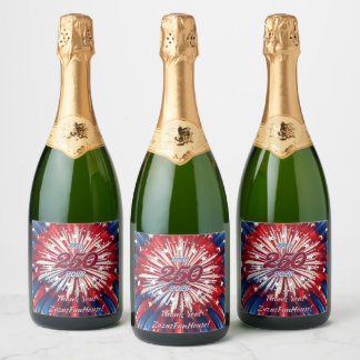 Étiquettes Pour Bouteilles De Vin Mousseux L'anniversaire des 250 ans de l'Amérique 1776-2026