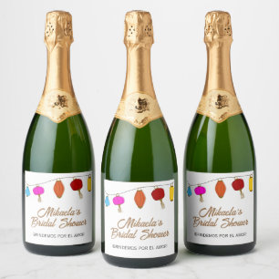 Étiquettes Pour Bouteilles De Vin Mousseux Lanterne Chinoise Enterrement de Vie de Jeune Fill