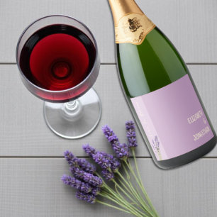 Étiquettes Pour Bouteilles De Vin Mousseux Lavender Love Mariage