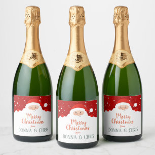 Étiquettes Pour Bouteilles De Vin Mousseux Le Père Noël - Joyeux Noël - Personnalisé