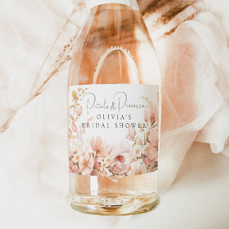 Étiquettes Pour Bouteilles De Vin Mousseux Les pétales et le Prosecco