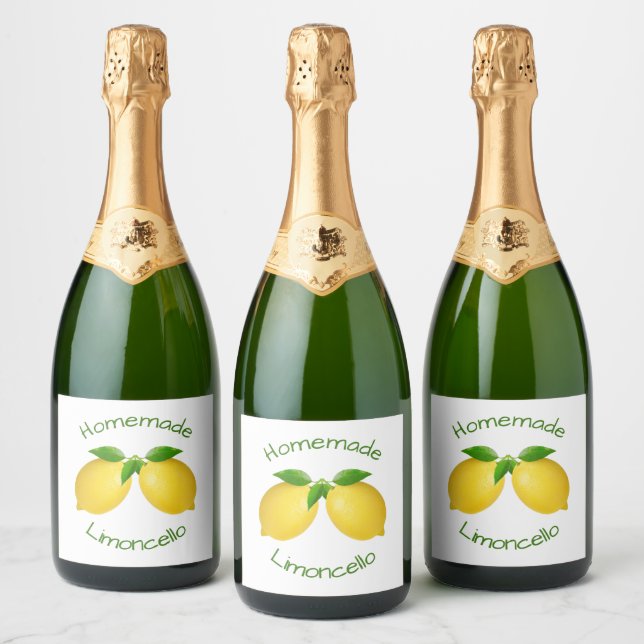Étiquettes Pour Bouteilles De Vin Mousseux Limoncello fait maison (Bouteilles)