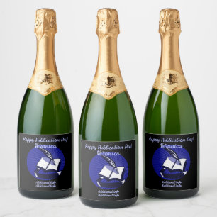 Étiquettes Pour Bouteilles De Vin Mousseux Livre Bleu Et Qualité