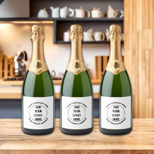 Étiquettes Pour Bouteilles De Vin Mousseux Logo d'entreprise personnalisé