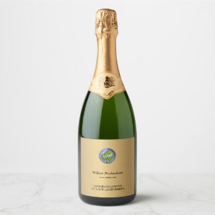 Étiquettes Pour Bouteilles De Vin Mousseux Logo d'entreprise promotionnel Société Gold