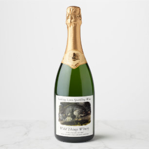 Étiquettes Pour Bouteilles De Vin Mousseux Lynx du Canada (Lynx Canadensis) (Lynx du Canada)
