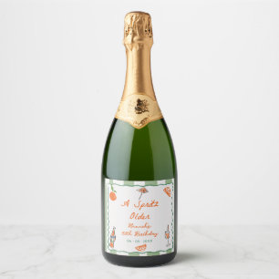 Étiquettes Pour Bouteilles De Vin Mousseux Main Tirée Un Spritz Anniversaire Fête