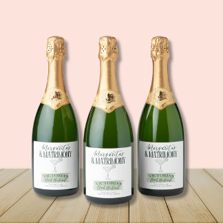 Étiquettes Pour Bouteilles De Vin Mousseux Marges et mariage Bachelorette Invitation