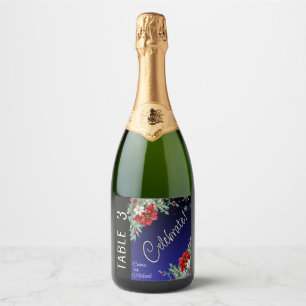 Étiquettes Pour Bouteilles De Vin Mousseux Mariage de Noël Numéro de table