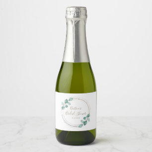 Étiquettes Pour Bouteilles De Vin Mousseux Mariage de script de café Eucalyptus moderne