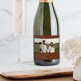 Étiquettes Pour Bouteilles De Vin Mousseux Mariage de typographie moderne et élégant
