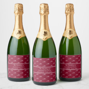 Étiquettes Pour Bouteilles De Vin Mousseux Mariage des initiales du couple monogramme de Bour