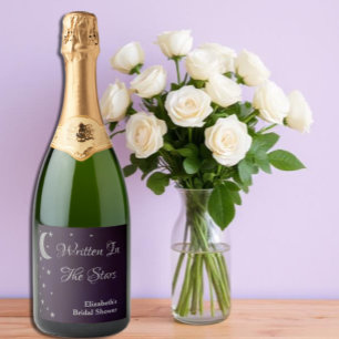 Étiquettes Pour Bouteilles De Vin Mousseux Mariage écrit dans les étoiles
