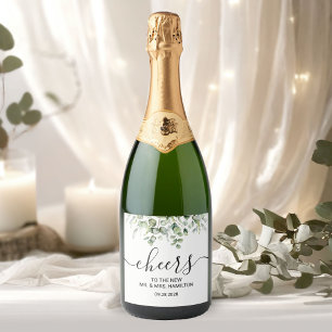 Étiquettes Pour Bouteilles De Vin Mousseux Mariage Élégant à la Verdure