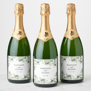 Étiquettes Pour Bouteilles De Vin Mousseux Mariage Feuille de l'Eucalyptus