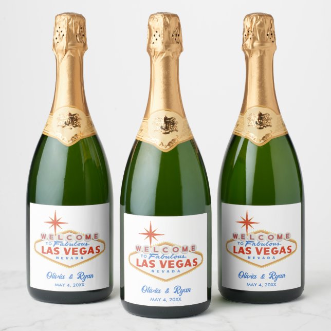 Étiquettes Pour Bouteilles De Vin Mousseux Mariage Las Vegas (Bouteilles)