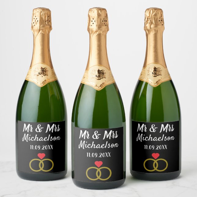Étiquettes Pour Bouteilles De Vin Mousseux Mariage personnalisé (Bouteilles)