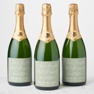 Étiquettes Pour Bouteilles De Vin Mousseux Mariage personnalisé sur mesure Sage Réception de