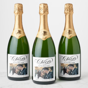 Étiquettes Pour Bouteilles De Vin Mousseux Mariage photo à jamais