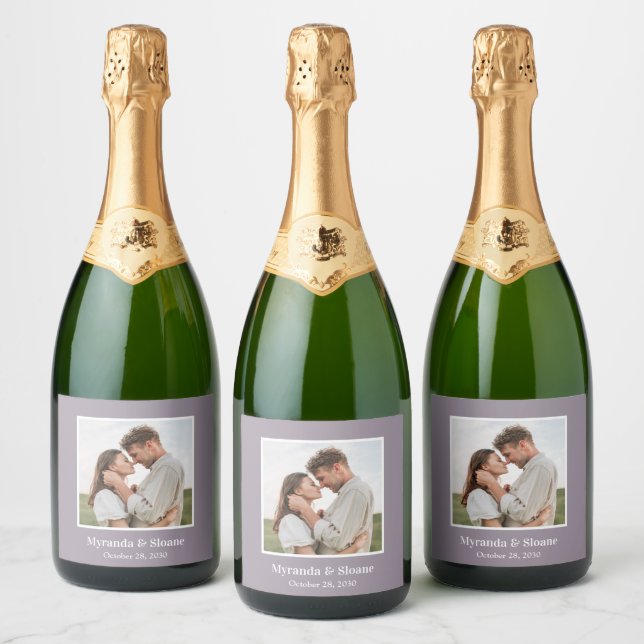 Étiquettes Pour Bouteilles De Vin Mousseux Mariage photo moderne (Bouteilles)