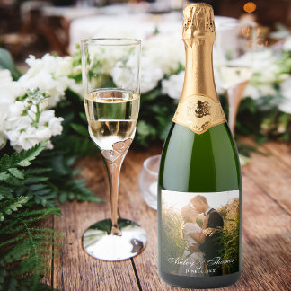 Étiquettes Pour Bouteilles De Vin Mousseux Mariage photo personnalisé