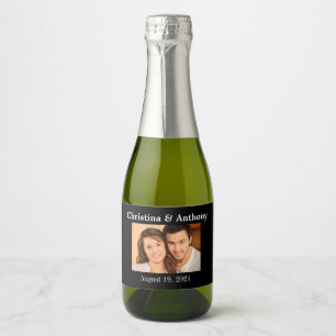 Étiquettes Pour Bouteilles De Vin Mousseux Mariage photo personnalisé Mini Sparkling Wine Fav