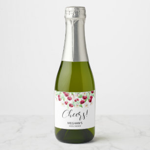 Étiquettes Pour Bouteilles De Vin Mousseux Mariage sous la pluie de cerises