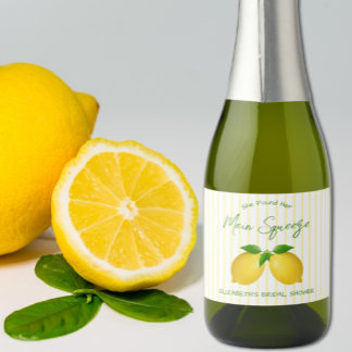 Étiquettes Pour Bouteilles De Vin Mousseux Mariée au citron Main Squeeze