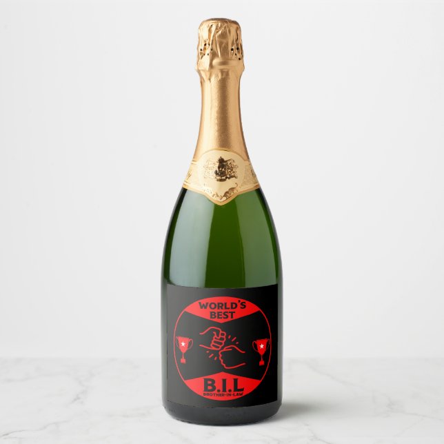Étiquettes Pour Bouteilles De Vin Mousseux Meilleur beau-frère (Devant)