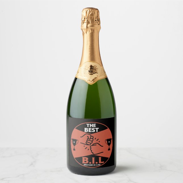 Étiquettes Pour Bouteilles De Vin Mousseux Meilleur beau-frère (Devant)