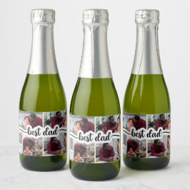 Étiquettes Pour Bouteilles De Vin Mousseux Meilleur papa personnalisé 4 photo Collage