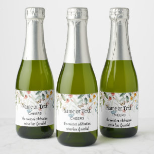 Étiquettes Pour Bouteilles De Vin Mousseux Mini aquarelle à vie morte goutte florale