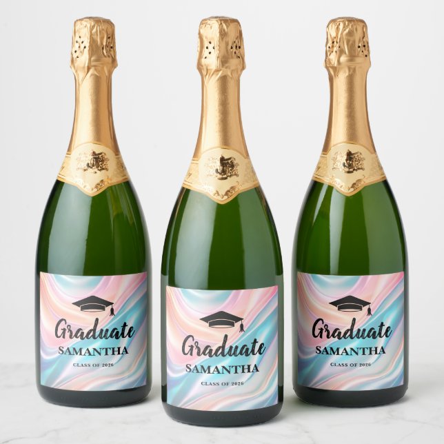 Étiquettes Pour Bouteilles De Vin Mousseux Modern  Graduation  (Bouteilles)
