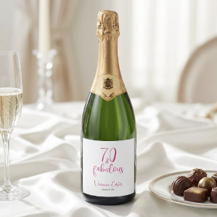 Étiquettes Pour Bouteilles De Vin Mousseux Moderne 70 ans et Fabuleux Nom Date 70e Anniversai