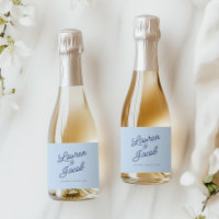 Moderne Minimaliste Minimal Bleu Mariage Mini