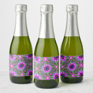 Étiquettes Pour Bouteilles De Vin Mousseux Motif de marguerite esthétique