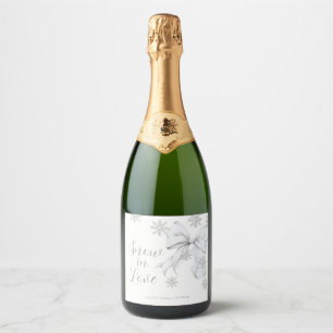 Étiquettes Pour Bouteilles De Vin Mousseux Neige en amour