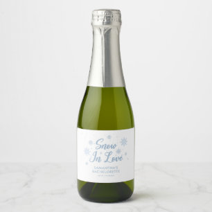 Étiquettes Pour Bouteilles De Vin Mousseux Neige en amour Champagne pour enterrement de vie d