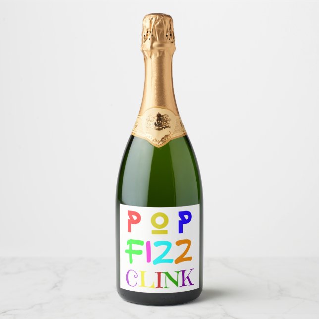 Étiquettes Pour Bouteilles De Vin Mousseux New Year Wine Labels (Devant)