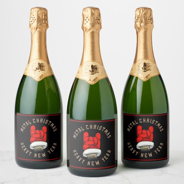 Étiquettes Pour Bouteilles De Vin Mousseux Noël en métal lourd (Bouteilles)